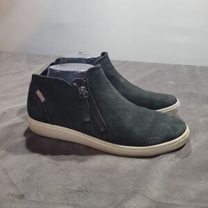 ECCO Soft 7 Tred Zip Black Nubuck Leather Ankle Sneaker Booties Womens 39 8-8.5